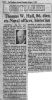 Obituary for Thomas Watkins Hall, Sr. (1894-1980)