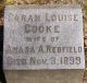 Headstone of Sarah Louise Redfield (1840-1899)